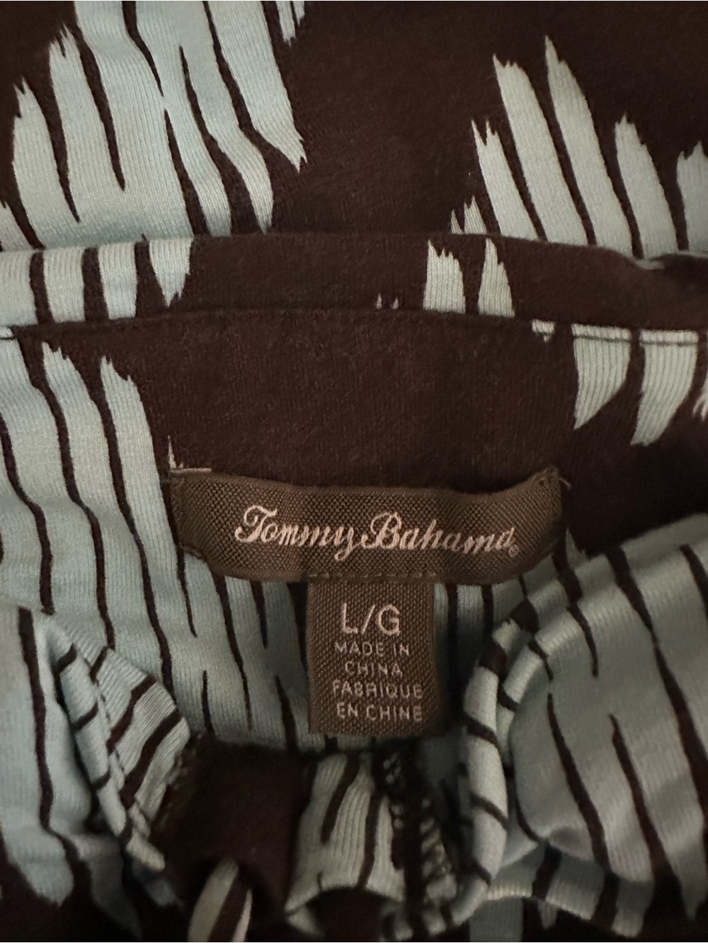 Tommy Bahama Brown and Light Blue Printed Women’s Dress